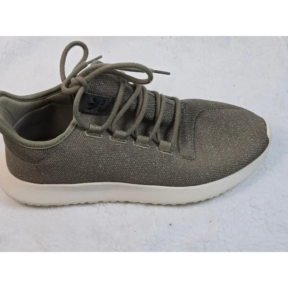Women's Adidas Tubular‎ Shadow Sneaker in Gray Glitter Sparkle Knit Size US 10
